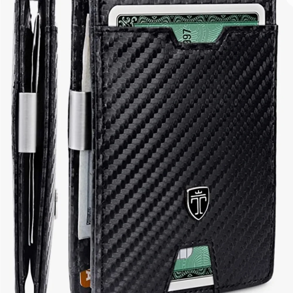 NWT Mens Slim Wallet with Money Clip RFID Blocking Bifold Credit Card Holder